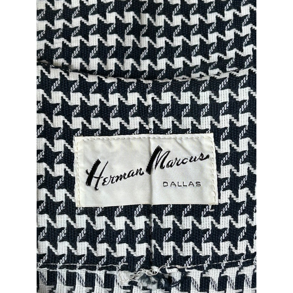 Vintage Herman Marcus Black White Houndstooth Vest and Pleated Skirt Set Size 12 - Picture 6 of 11